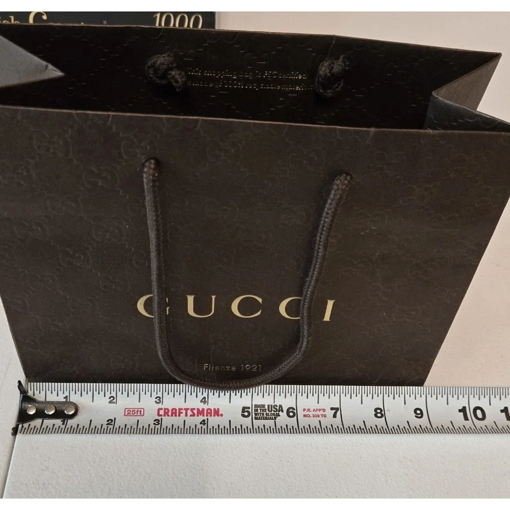 Gucci Brown Shopping Bag Firenze 1921 GG‎ Monogram Rope Handles Medium